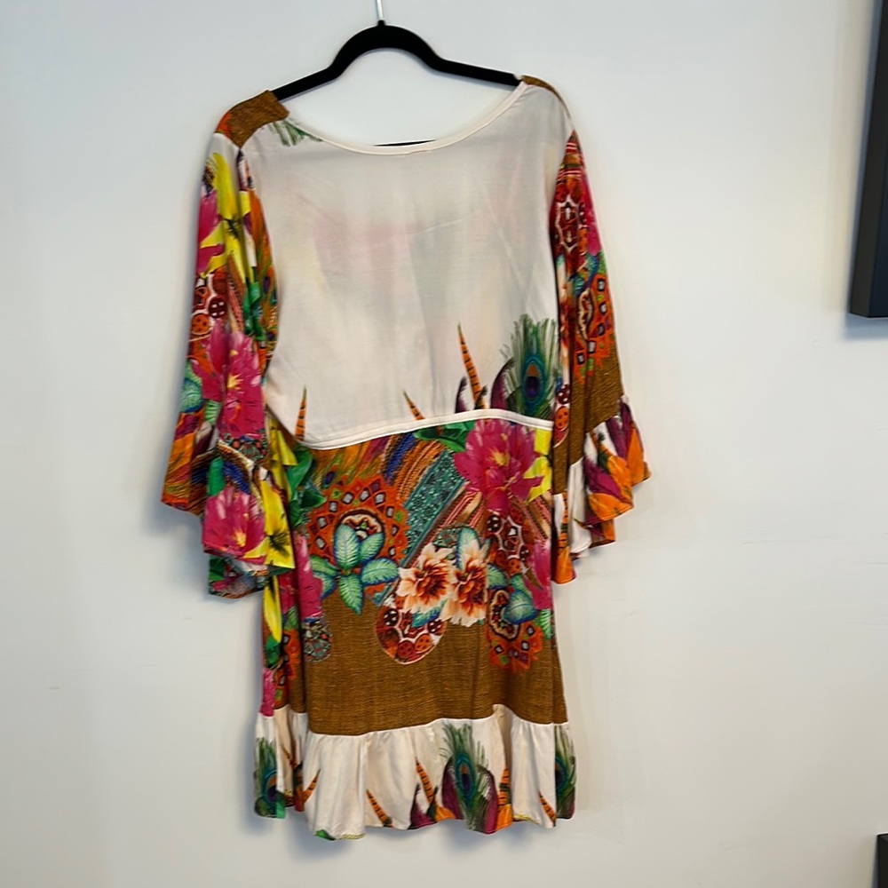 Brown Bell Sleeve Scoop Neck Sundress - Picture 4 of 4